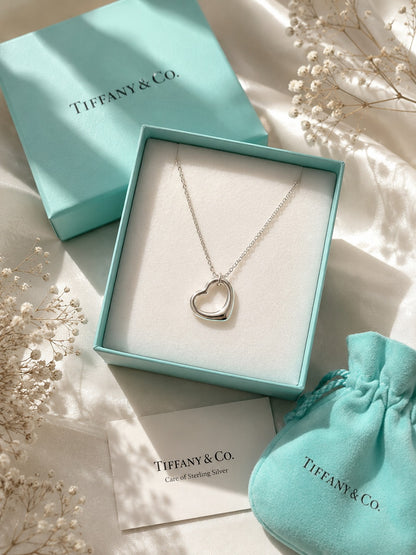 Tiffany & Co. Elsa Peretti Open Heart Silver Necklace