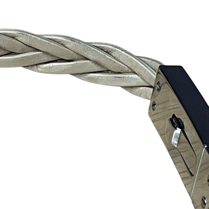 Gucci Beige Braided Silver Belt