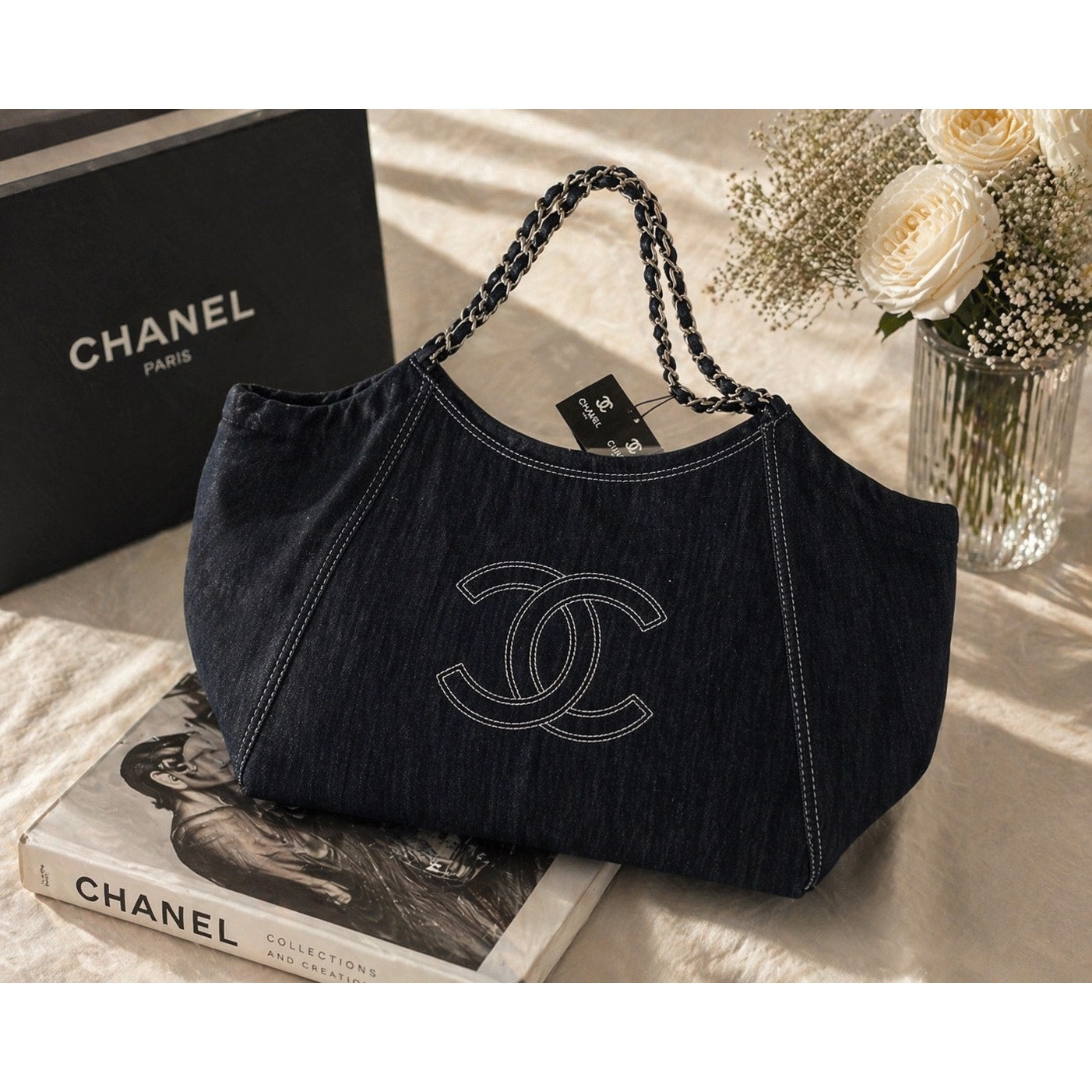 PREORDER DEPOSIT PAYMENT ONLY - CC GWP Denim Chain Handle Tote Bag