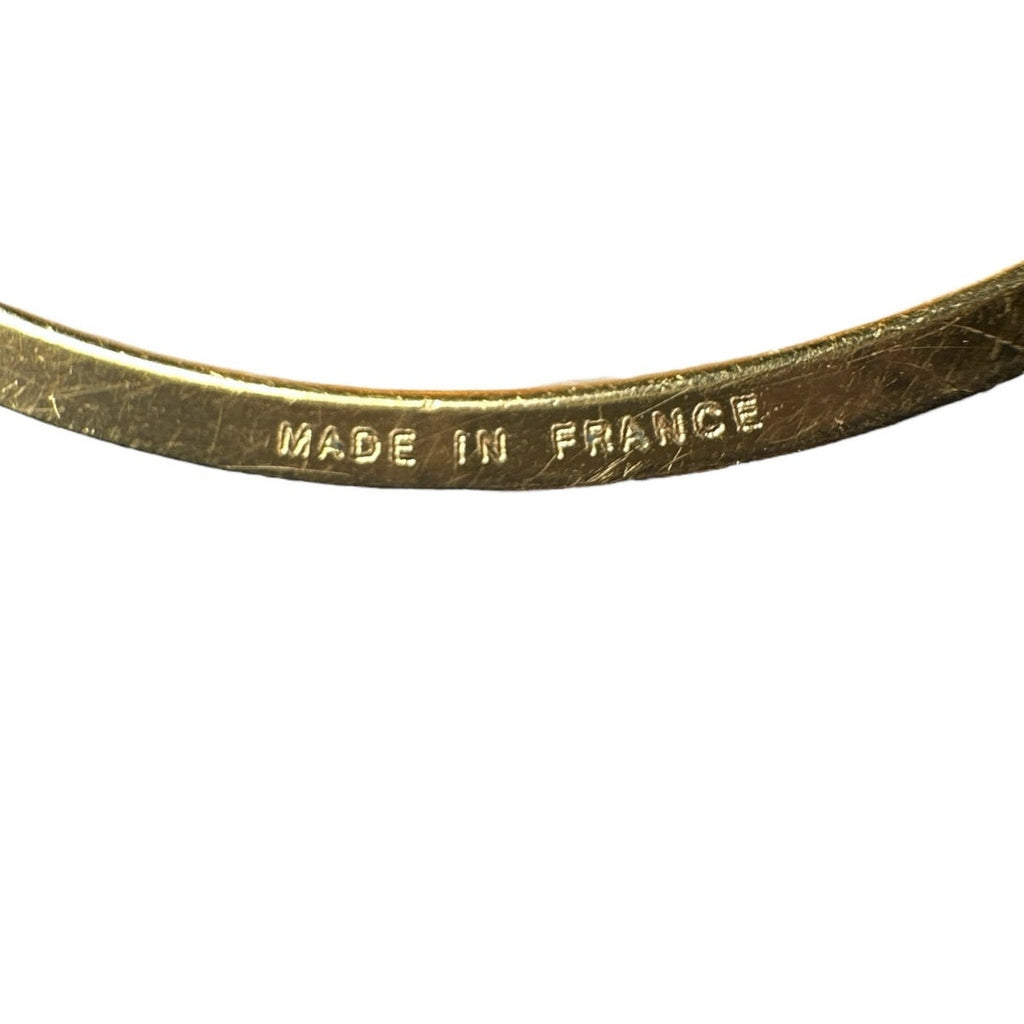 Hermes Lizard Kelly Lock Black & Gold Bangle