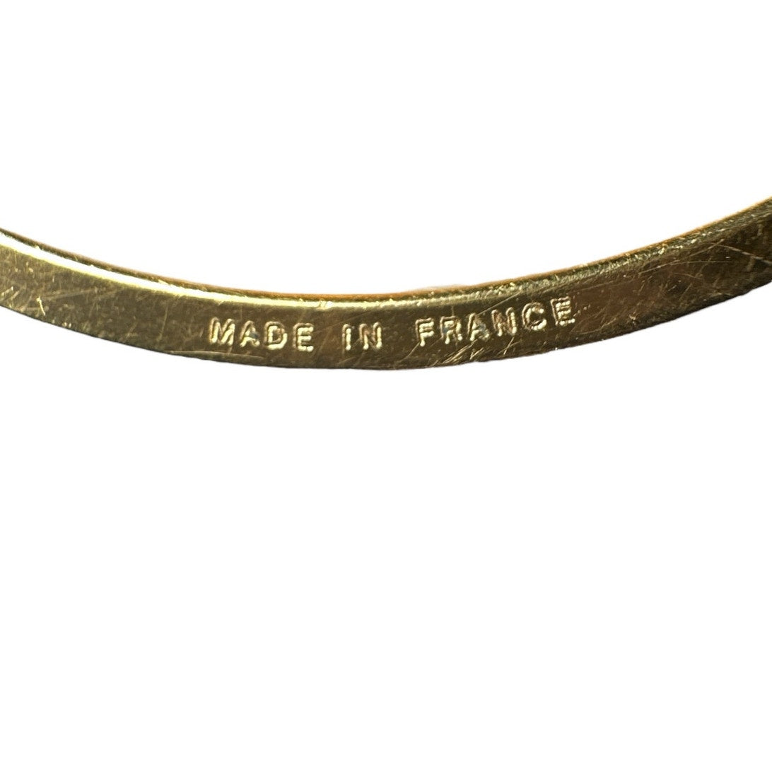 Hermes Lizard Kelly Lock Black & Gold Bangle