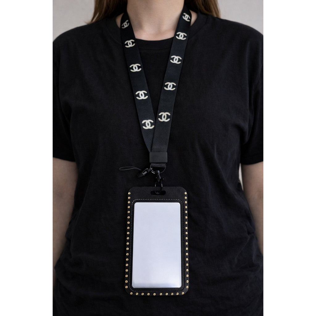 Luxury Fashion-Inspired Lanyard with ID Badge Holder