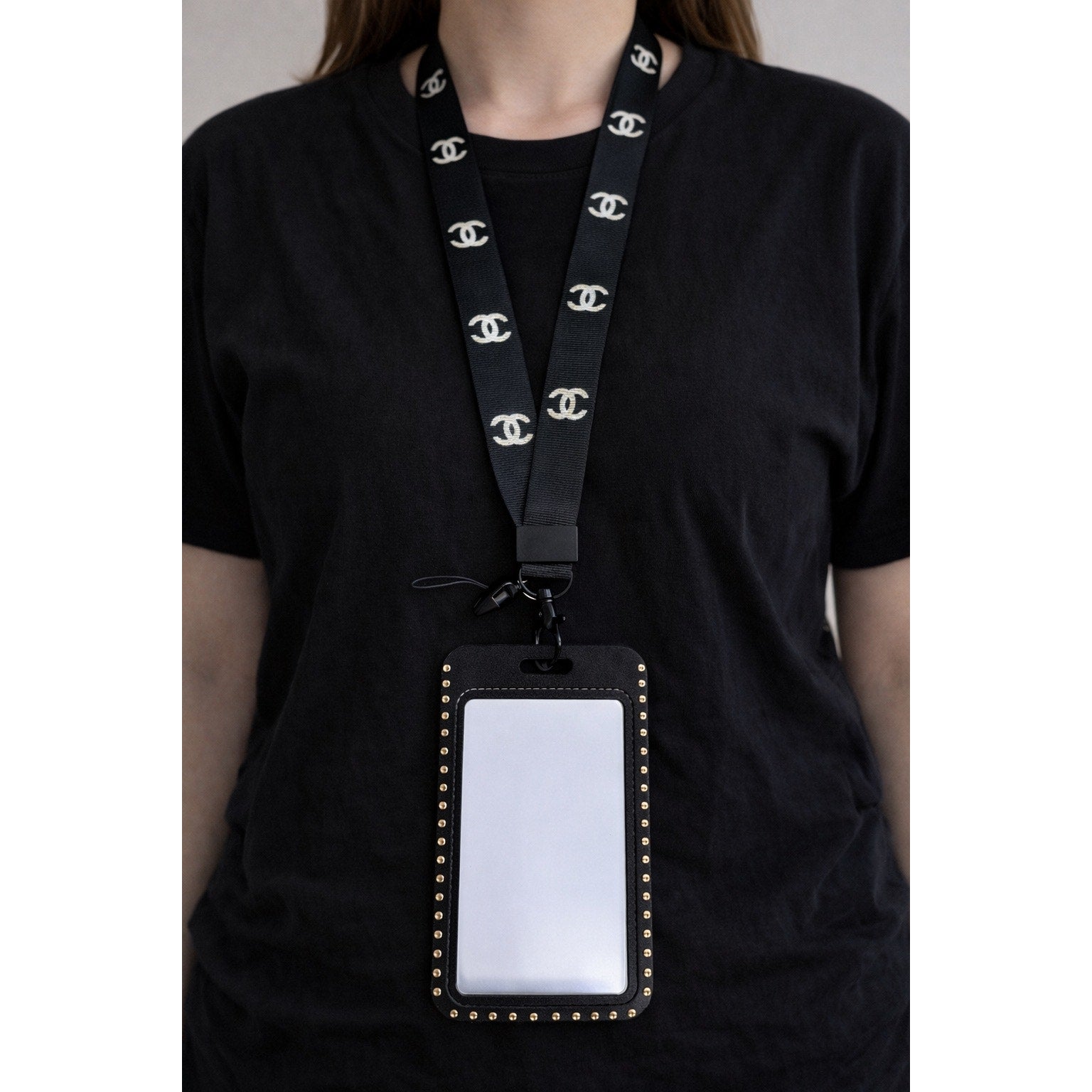 Luxury Fashion-Inspired Lanyard with ID Badge Holder