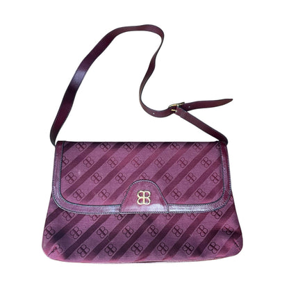 11. Balenciaga Burgundy Monogram Shoulder Bag
