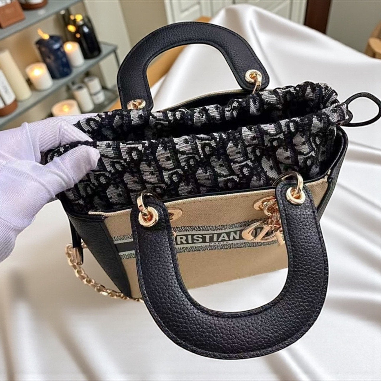 Lady Dior Rattan Mini Crossbody Bag
