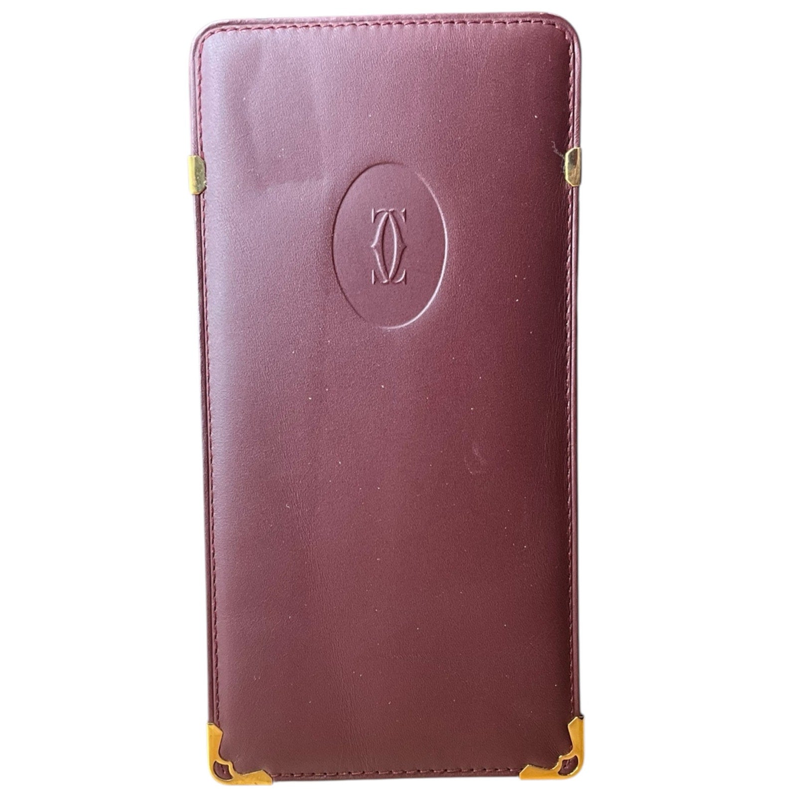 Authentic Cartier Eyeglass Case – Burgundy Leather | Pre-Owned Excellent Condition