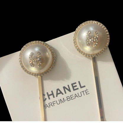 Gold-Tone Faux Pearl & Rhinestone Hair Pins