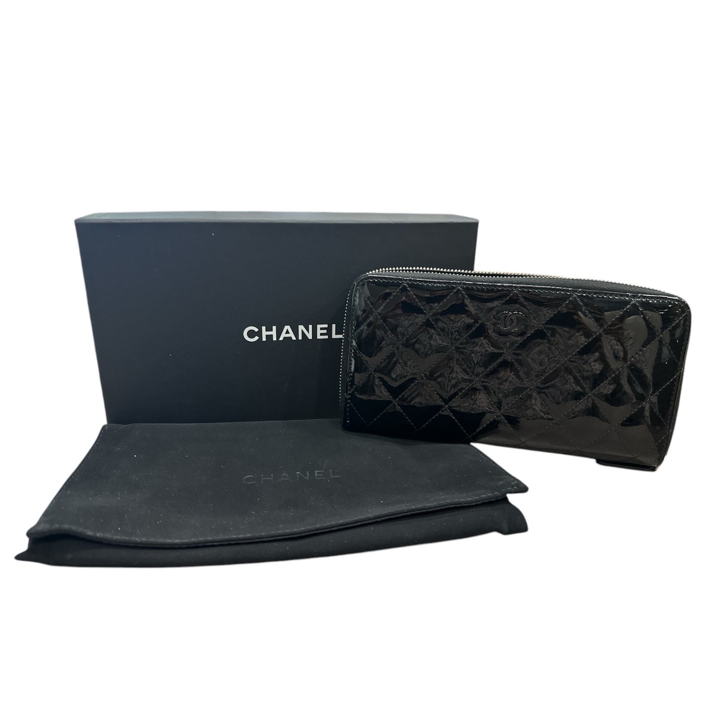 Chanel Patent Quilted Wallet