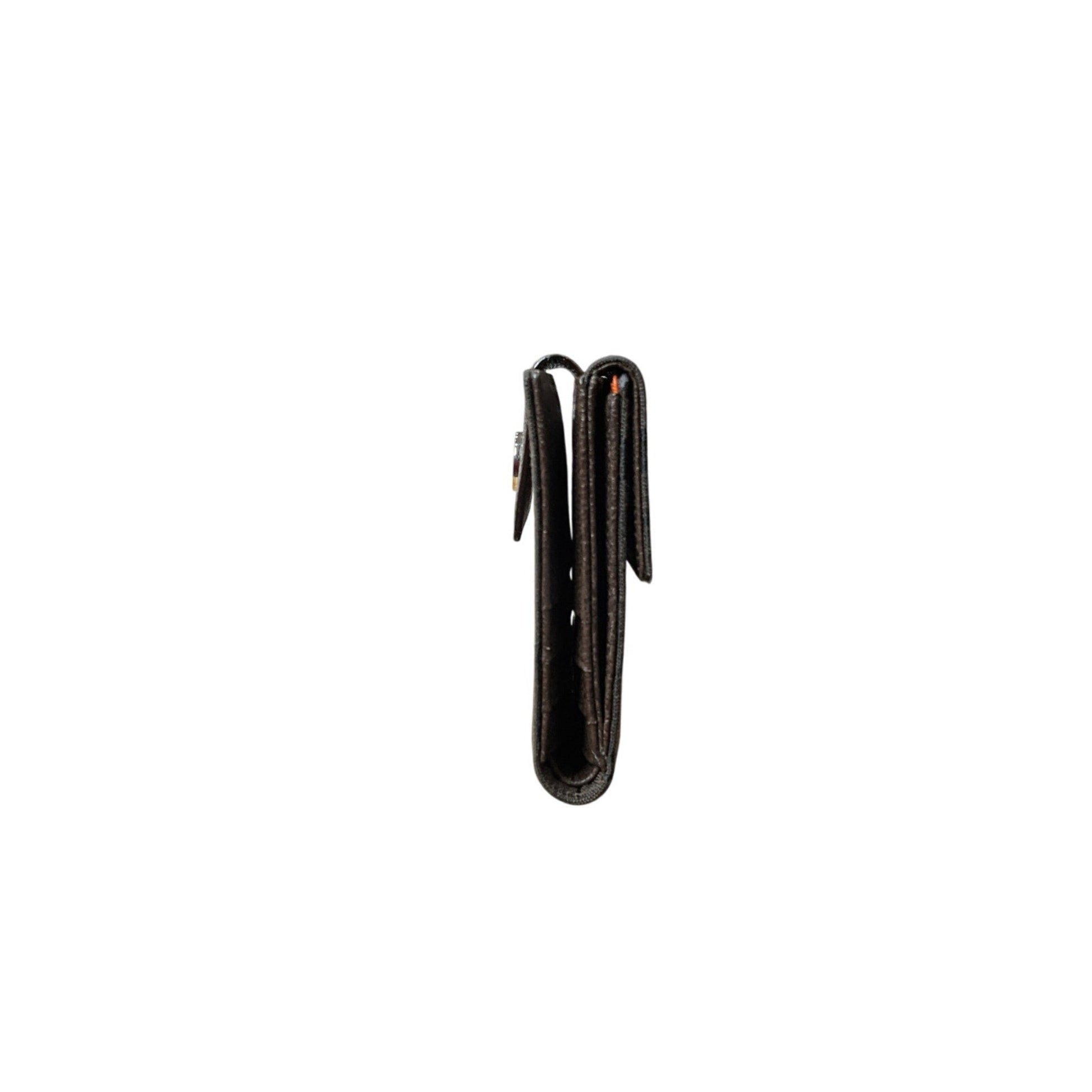 Black leather wallet on a white background