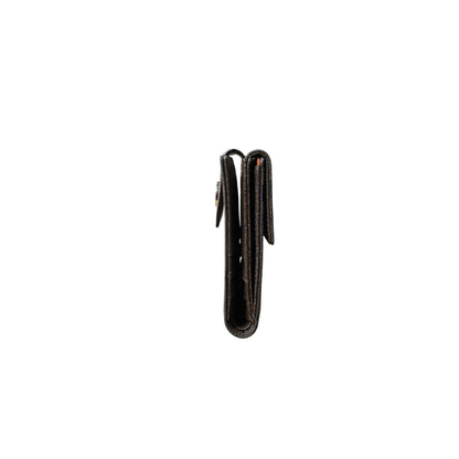 Black leather wallet on a white background