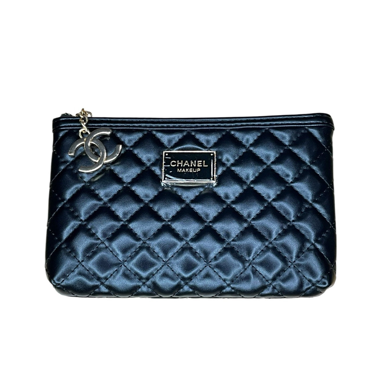 Chanel Makeup Black quilted cosmetic pouch