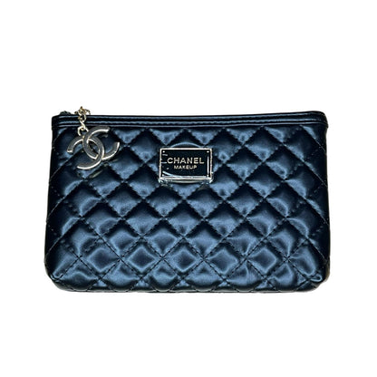 Chanel Makeup Black quilted cosmetic pouch