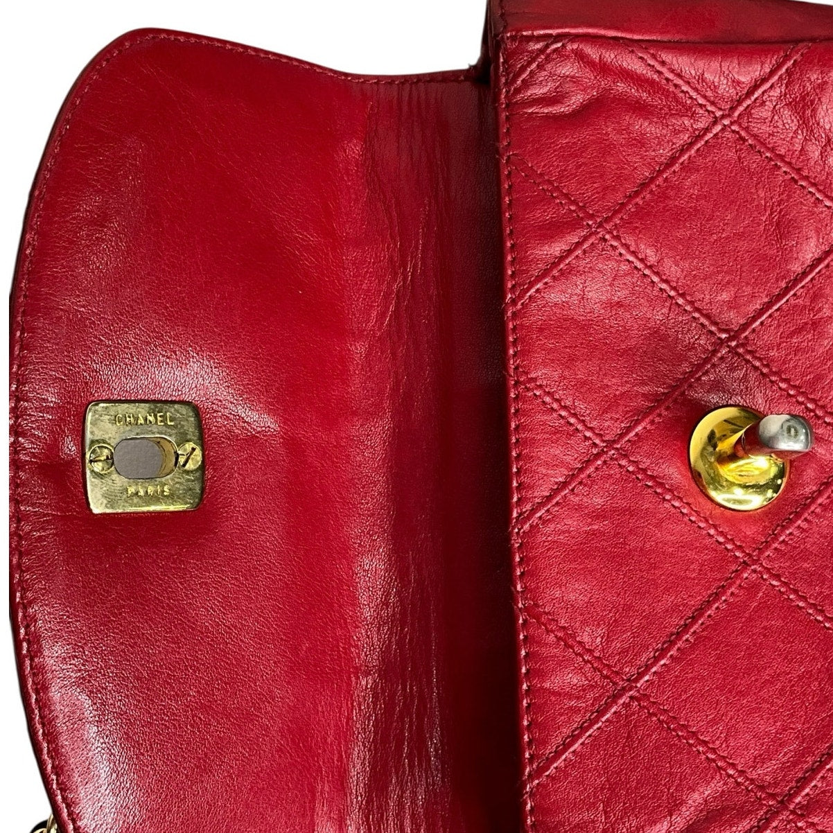 CHANEL 24K Red Lambskin Belt Bag