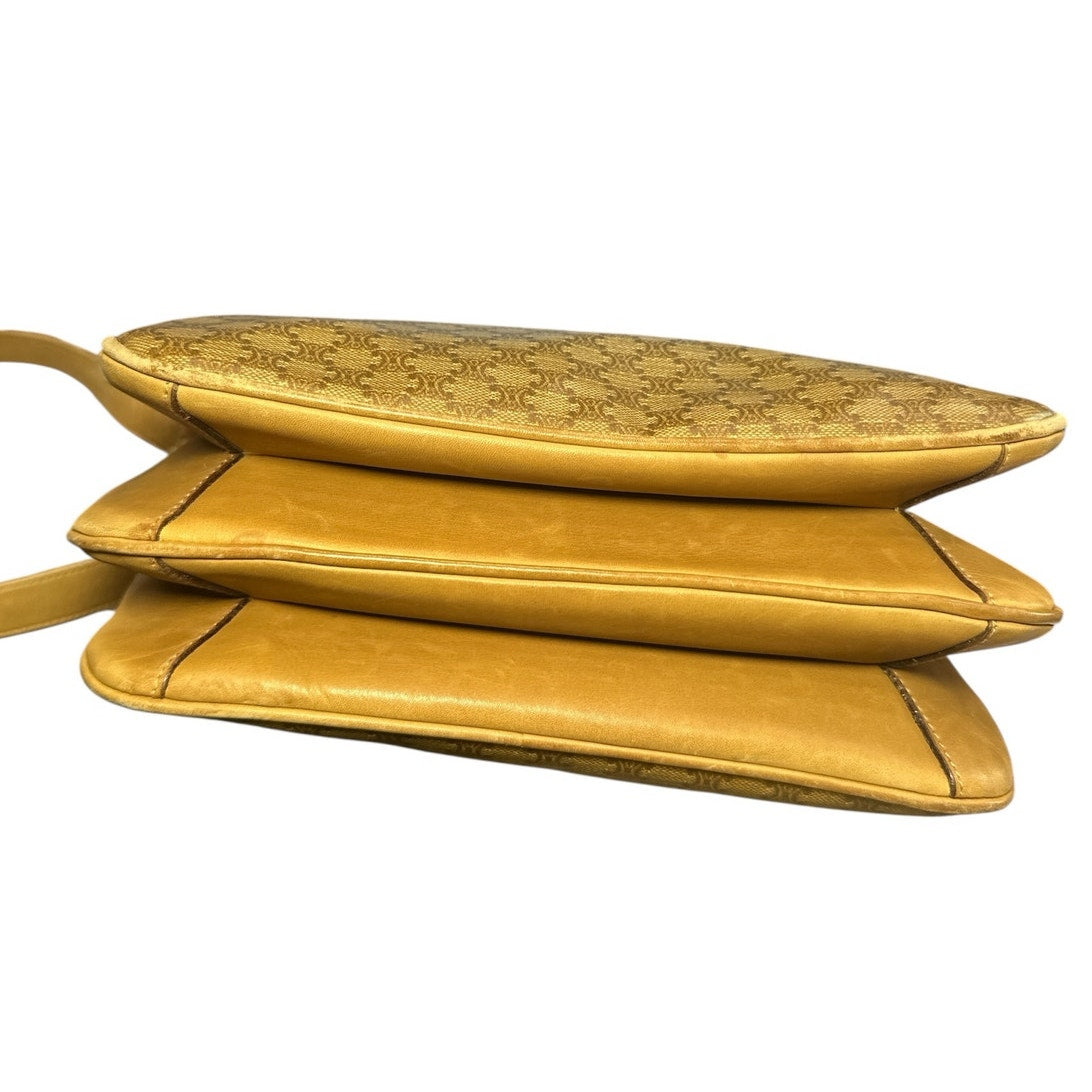 Celine Brown Macadam PVC Gold Shoulder Bag