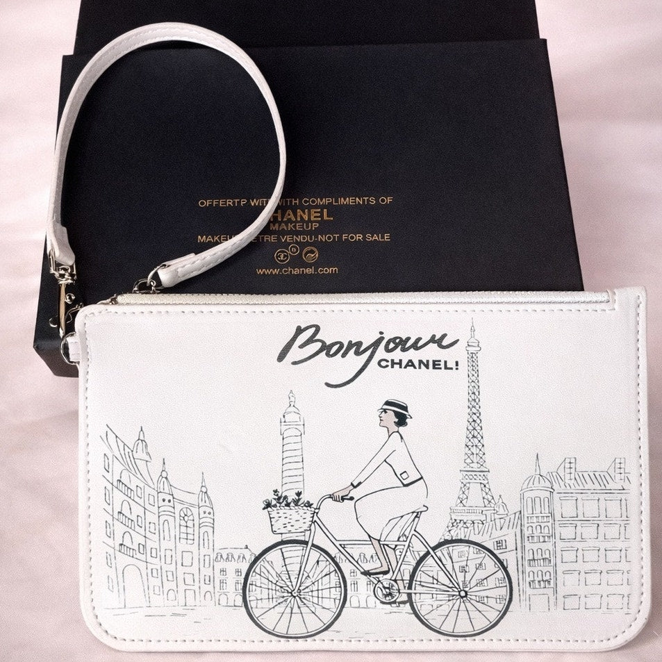 Chanel Beaute "Bonjour" makeup pouch