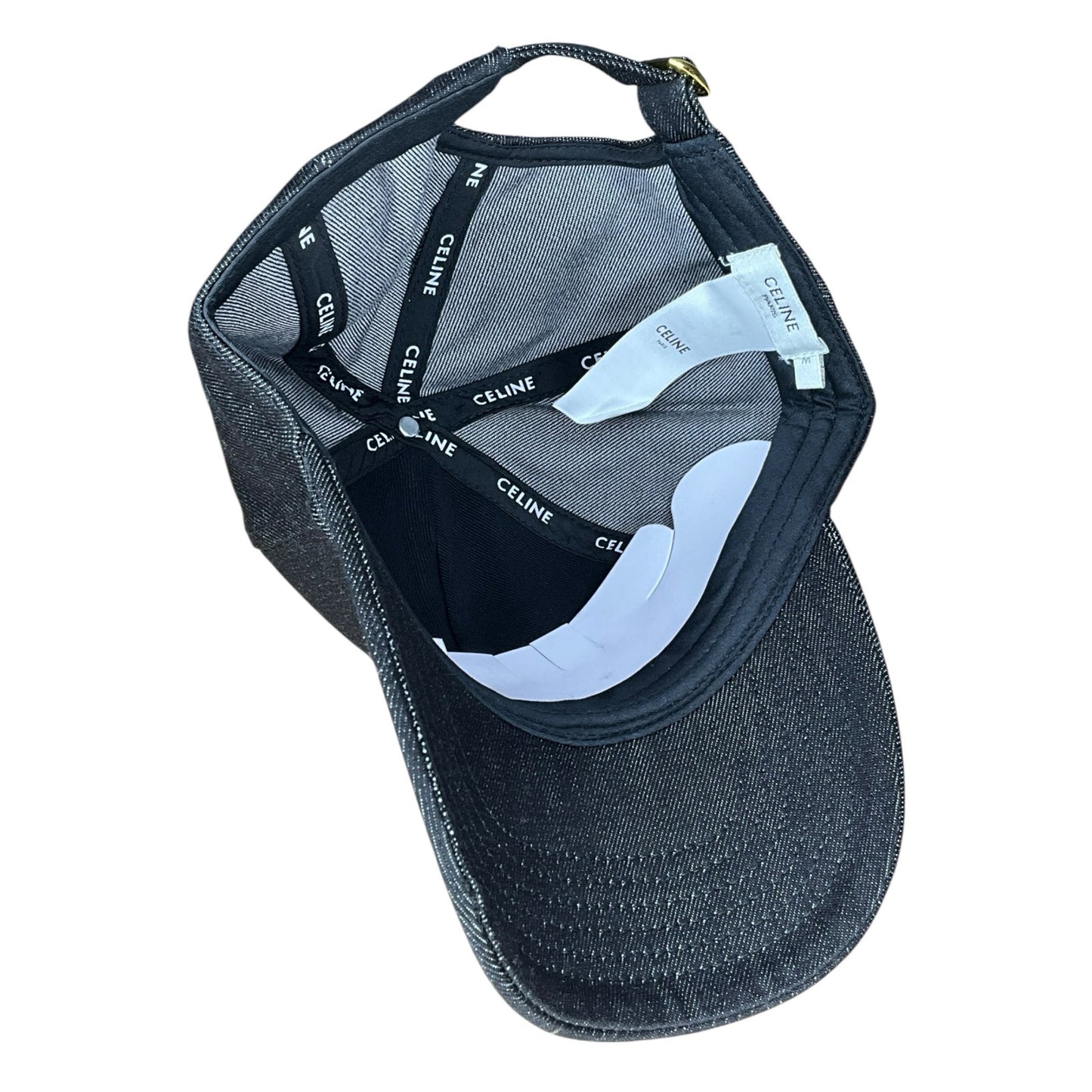 Celine Luxe-Inspired Black Denim Monogram Cap
