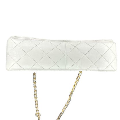 Chanel White Classic Medium Full Flap Bag