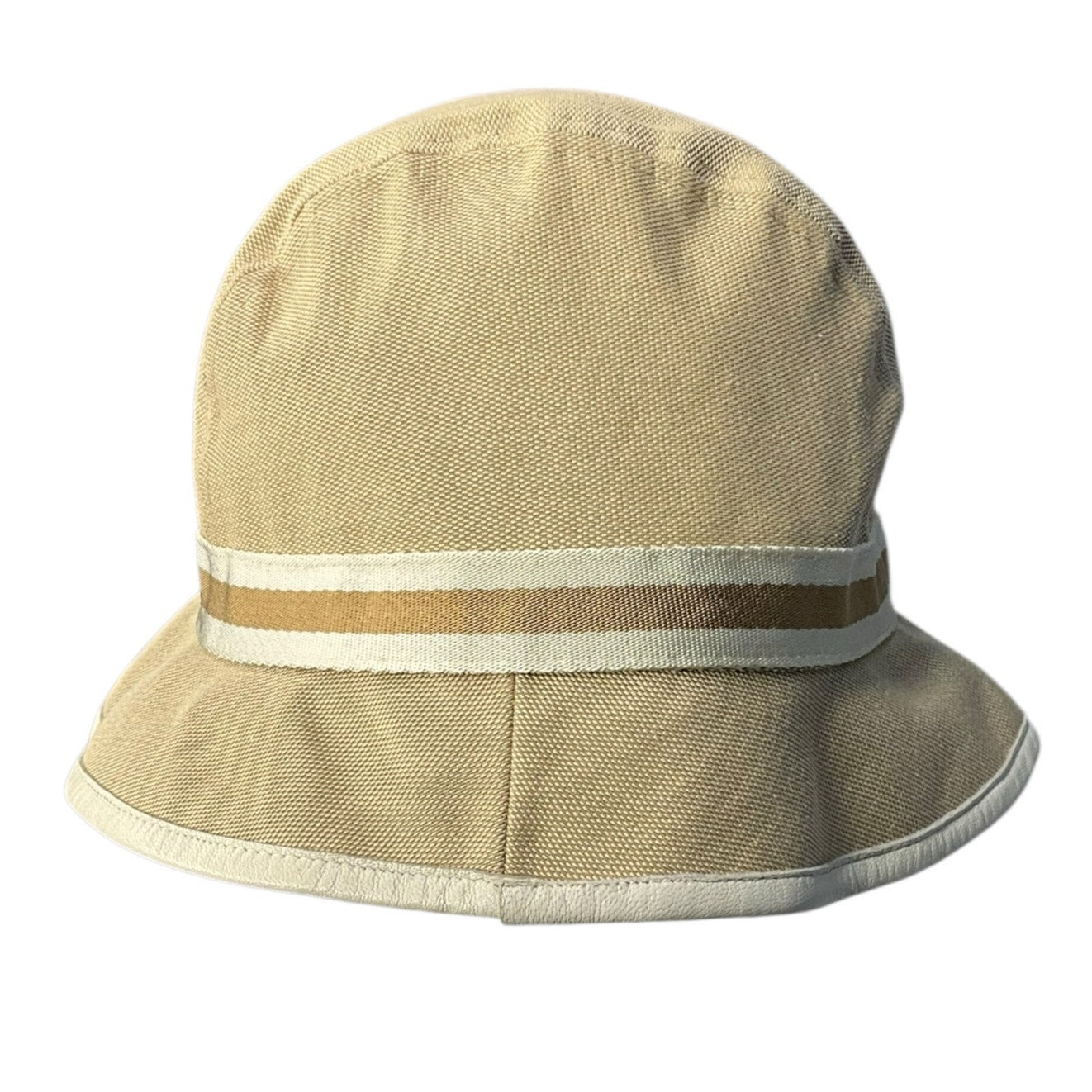GUCCI Double G Canvas Baguette Hat Beige