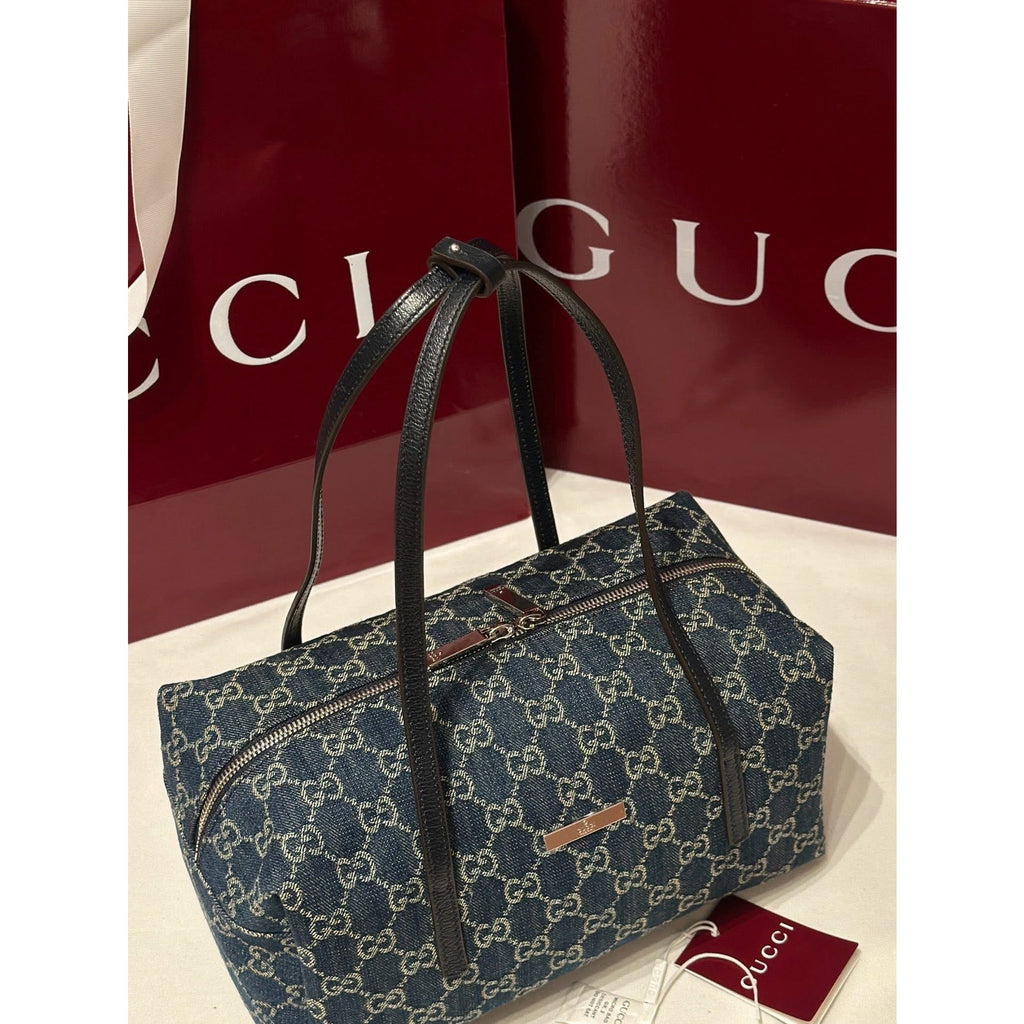 GWP Monogram Denim Boston Bag – Navy
