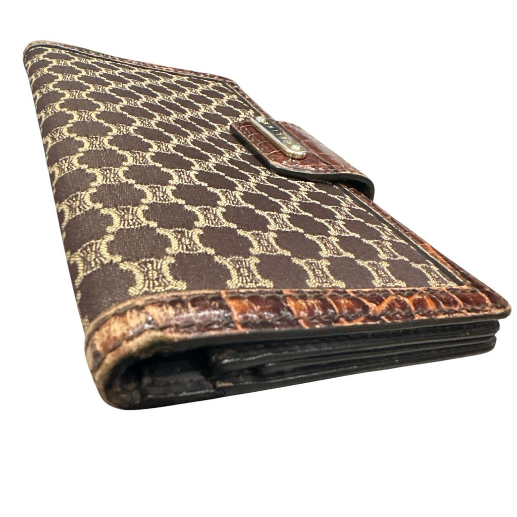 Celine Brown Macadam Gold Rhodium Wallet
