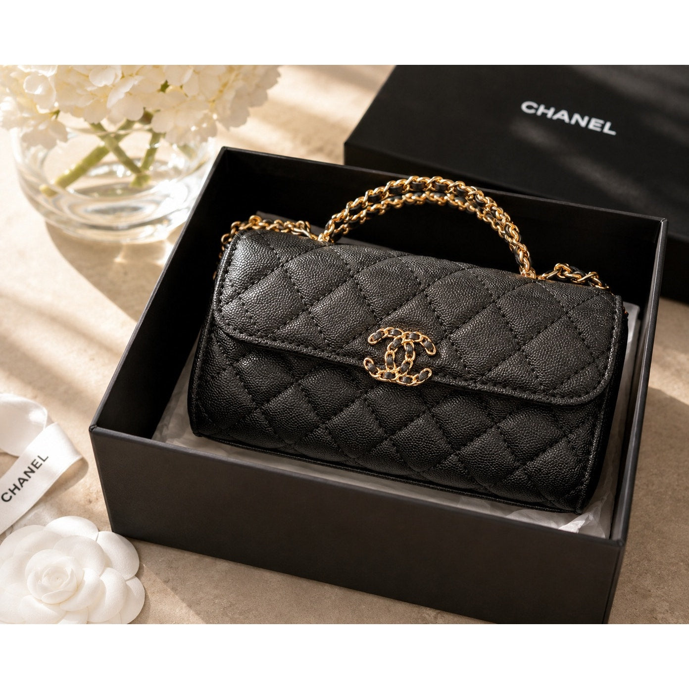 Chanel GWP Top Handle Bag with Chain Strap | Gift With Purchase