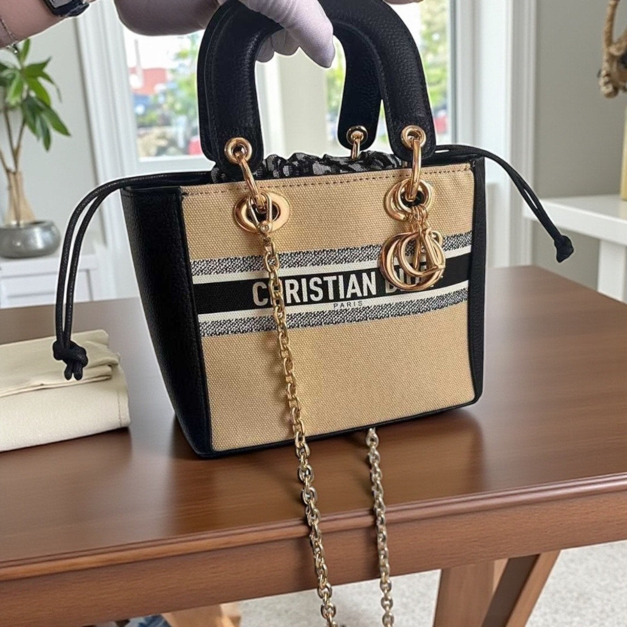 Lady Dior Rattan Mini Crossbody Bag