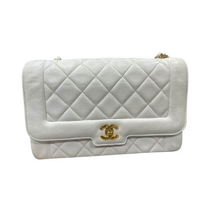 Chanel Matelasse Diana Flap Chain Shoulder White - Clairely Amazing
