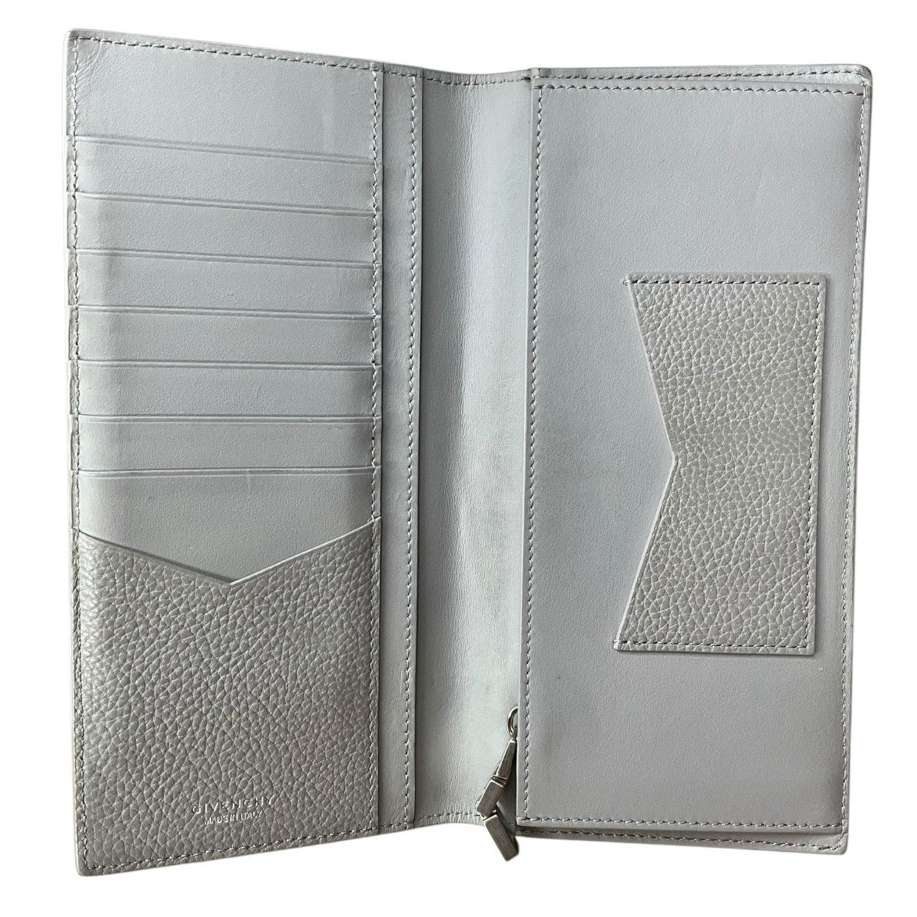 Givenchy gray leather silver wallet