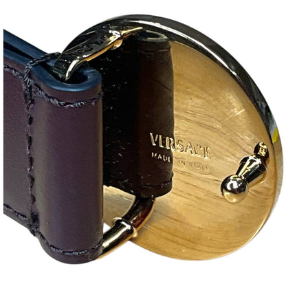 141. Versace Maroon/Brown Belt Medusa Head