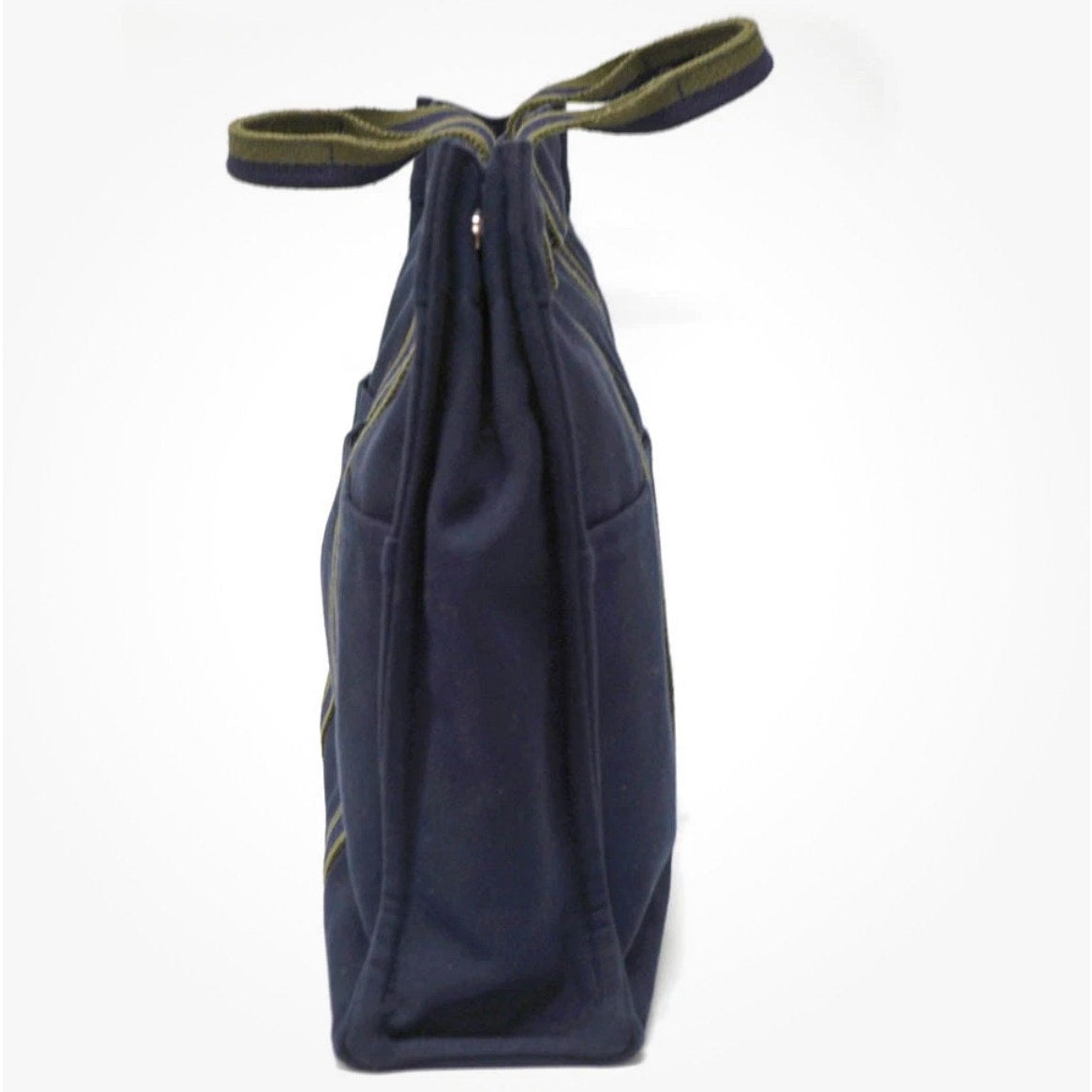 Hermes Navy/Green Toile Fourre-Tout MM Tote Bag