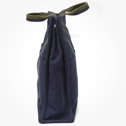 Hermes Navy/Green Toile Fourre-Tout MM Tote Bag