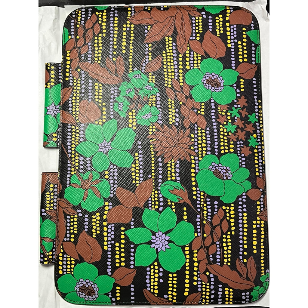 Prada Saffiano Leather Flower Print iPad Tablet Case NWT