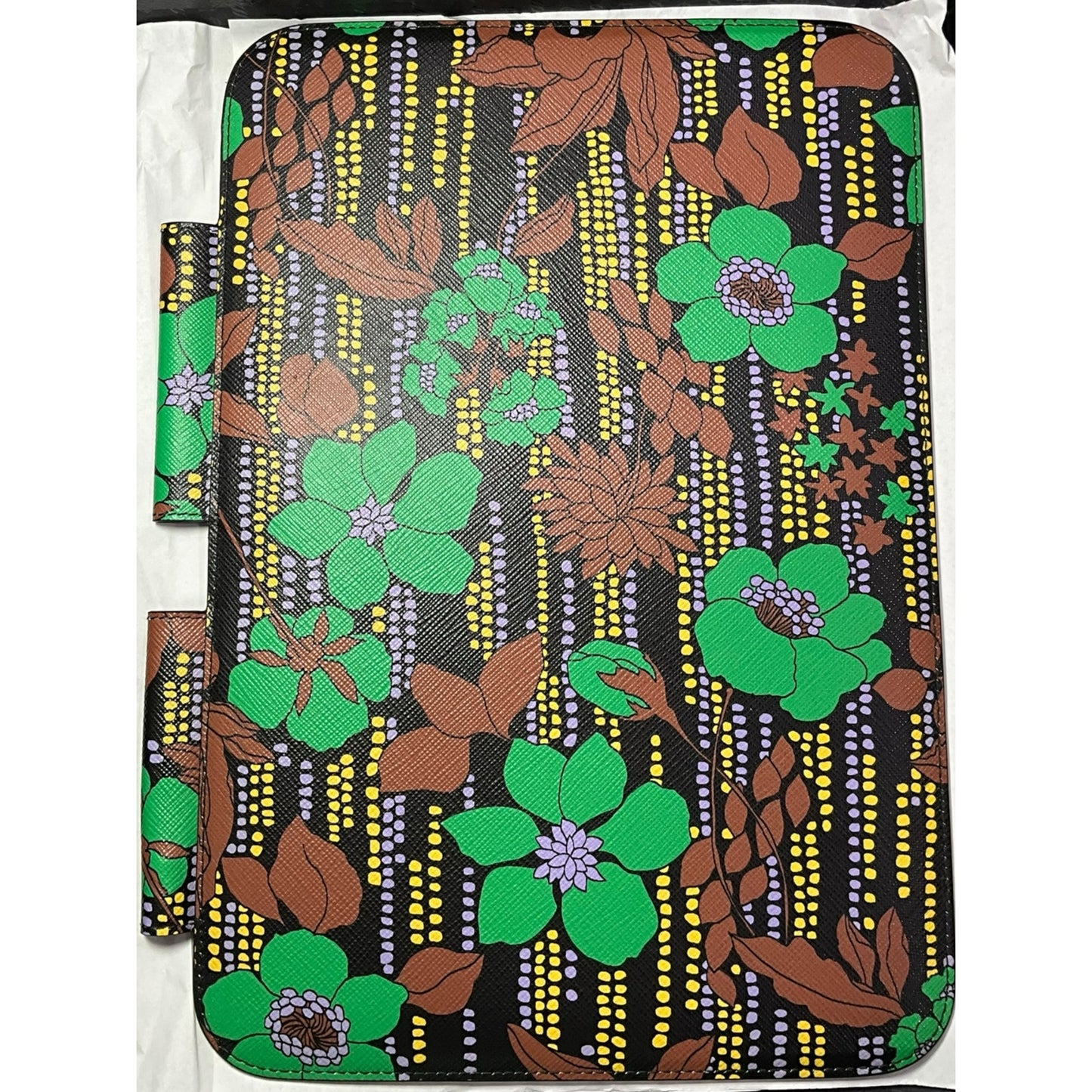 Prada Saffiano Leather Flower Print iPad Tablet Case NWT