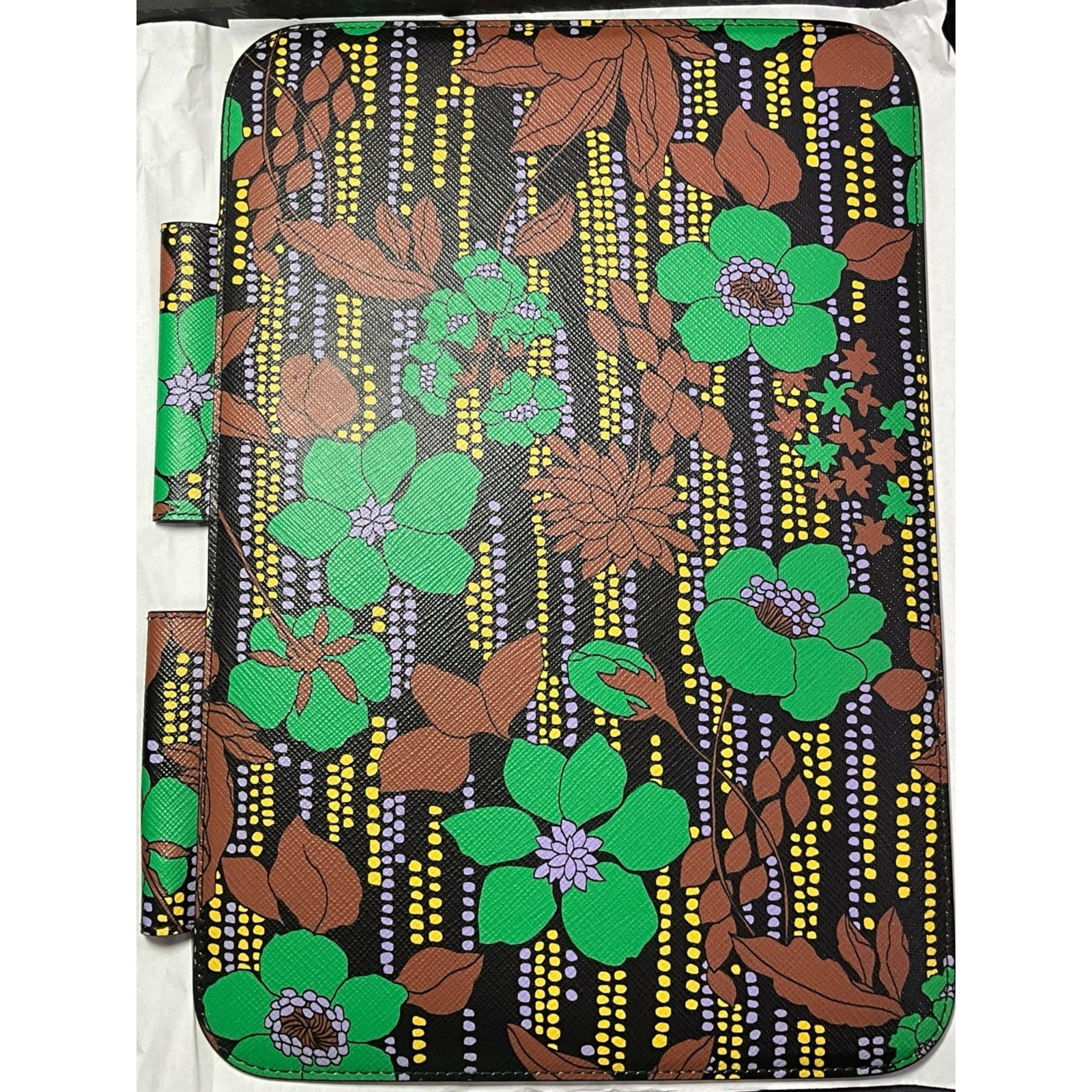 Prada Saffiano Leather Flower Print iPad Tablet Case NWT