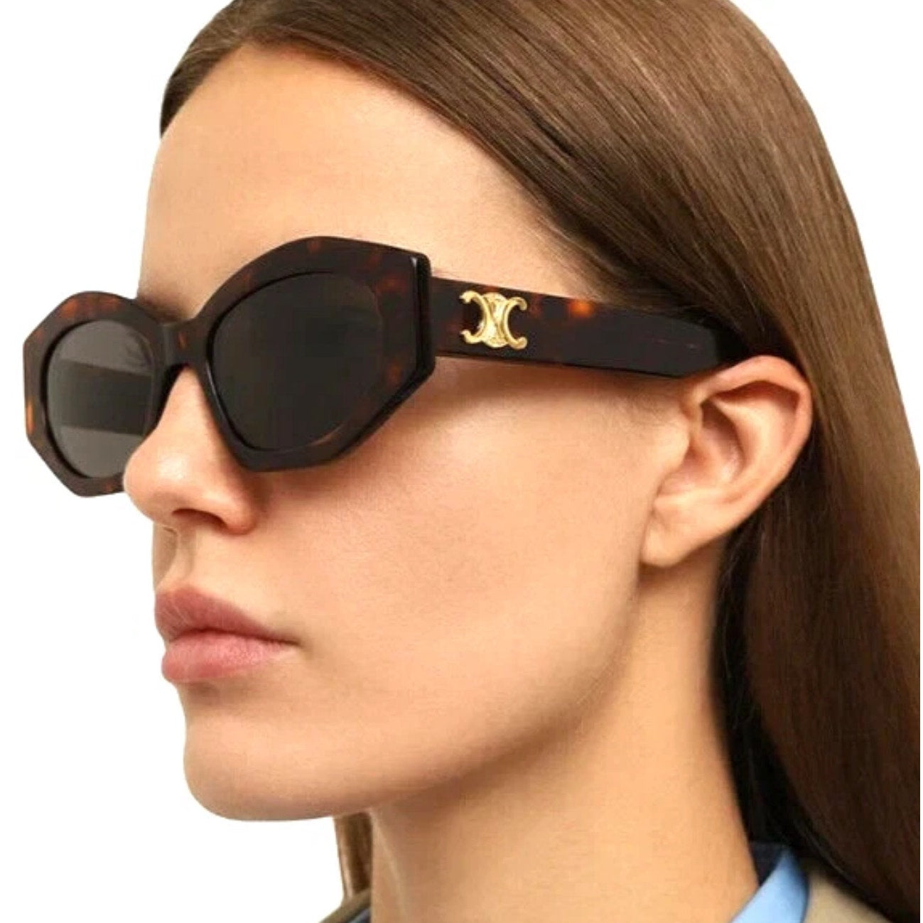 Celine Animal Print Triomphe Cat Eye Sunglasses
