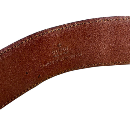 34. Gucci Brown Leather Gold Bamboo Belt