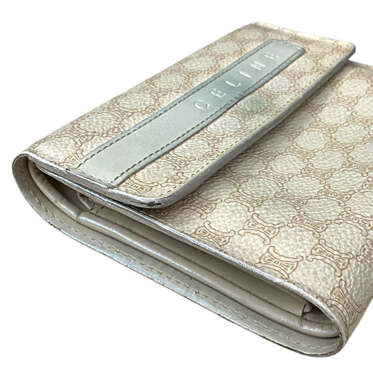 Celine Beige Macadam Tri-Fold Wallet