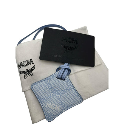 MCM Ottomar Air Tag Luggage Charm in Ancient Blue