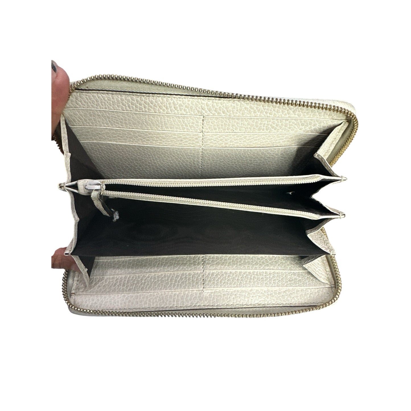 Gucci Beige Leather Logo Wallet