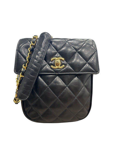 Chanel Lambskin Quilted Flap Crossbody Black - Clairely Amazing