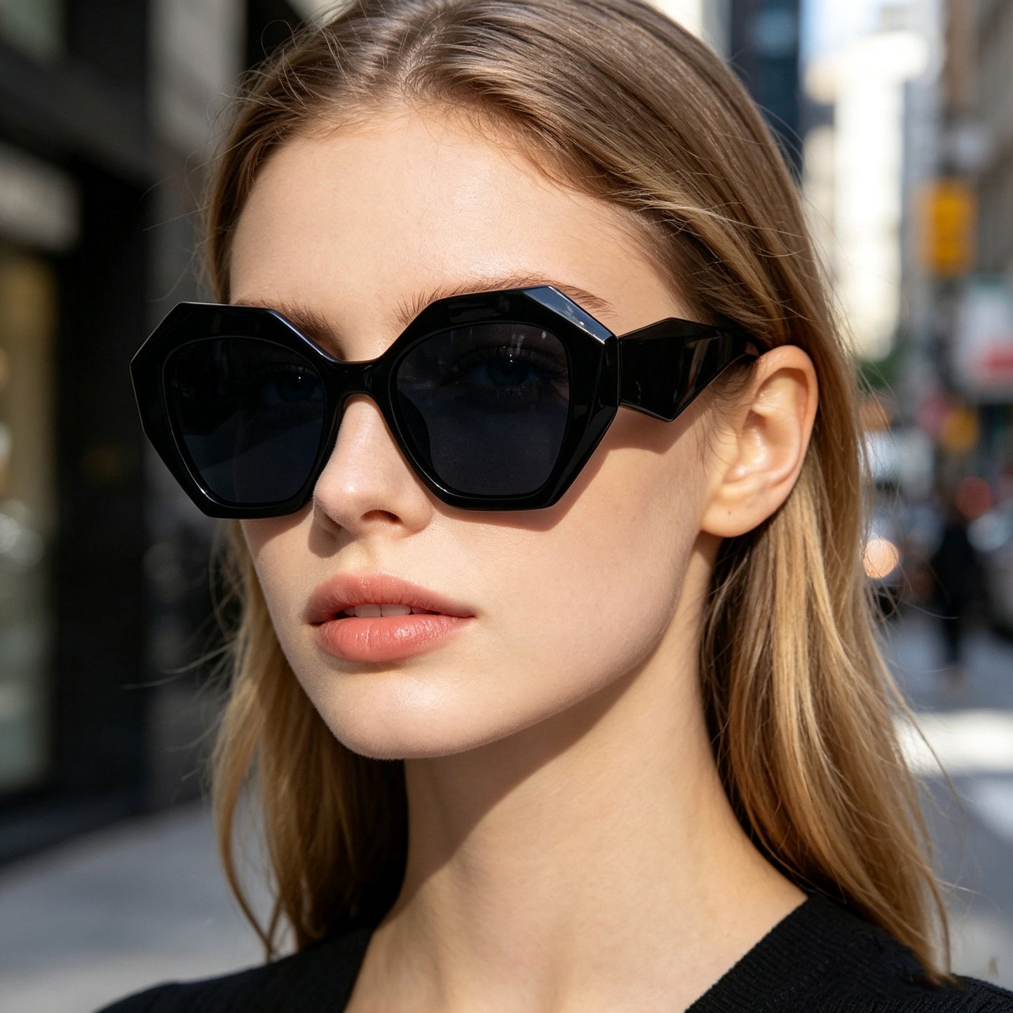 Oversized Geometric Fashion Sunglasses – UV400 | 2 Colors