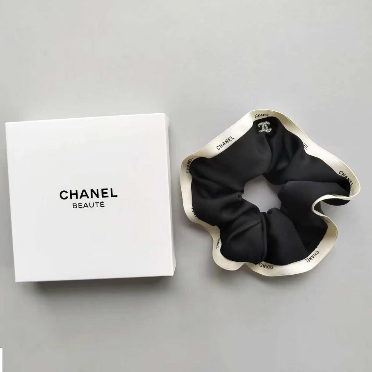 Chanel GWP Satin Scrunchie (Black or White) – Hair Accessory