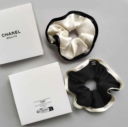 Chanel GWP Satin Scrunchie (Black or White) – Hair Accessory