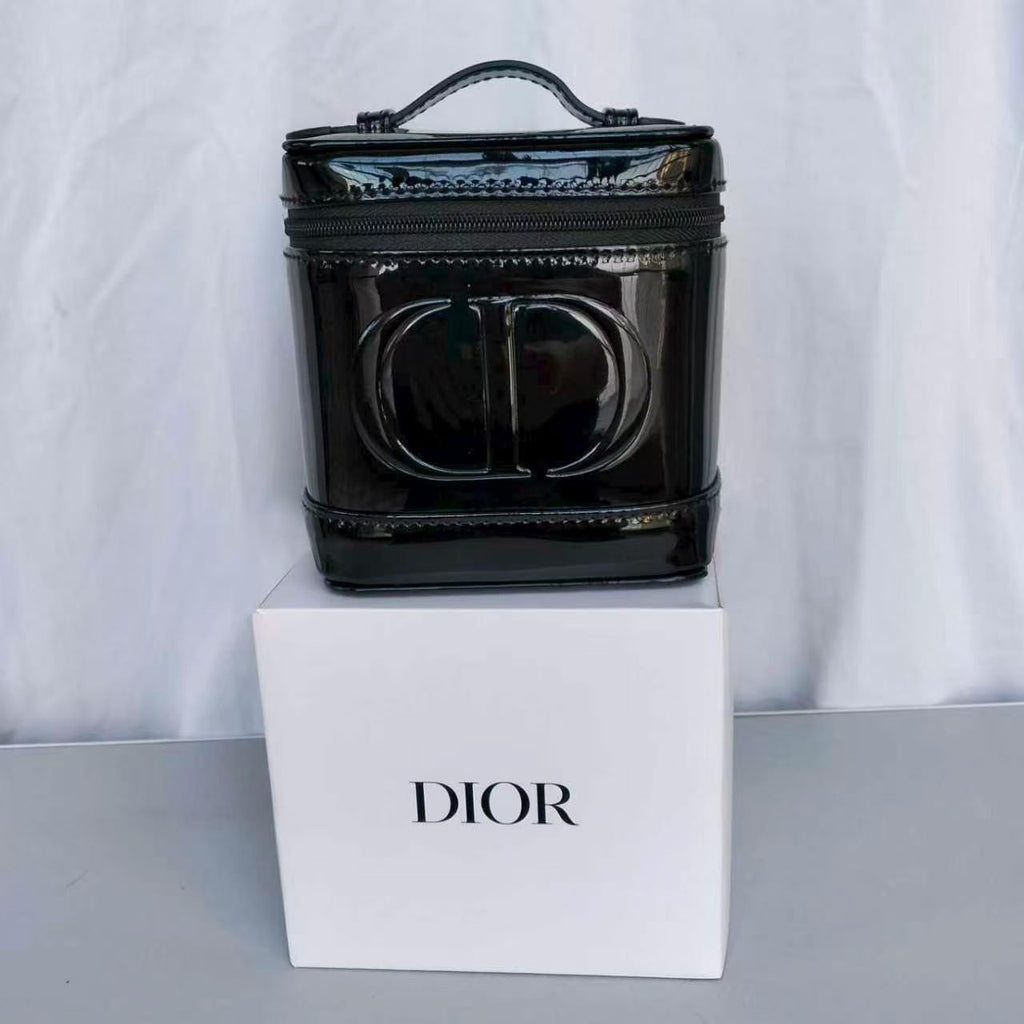 Christian Dior GWP Black Patent Vanity Case – Top Handle Mini Bag