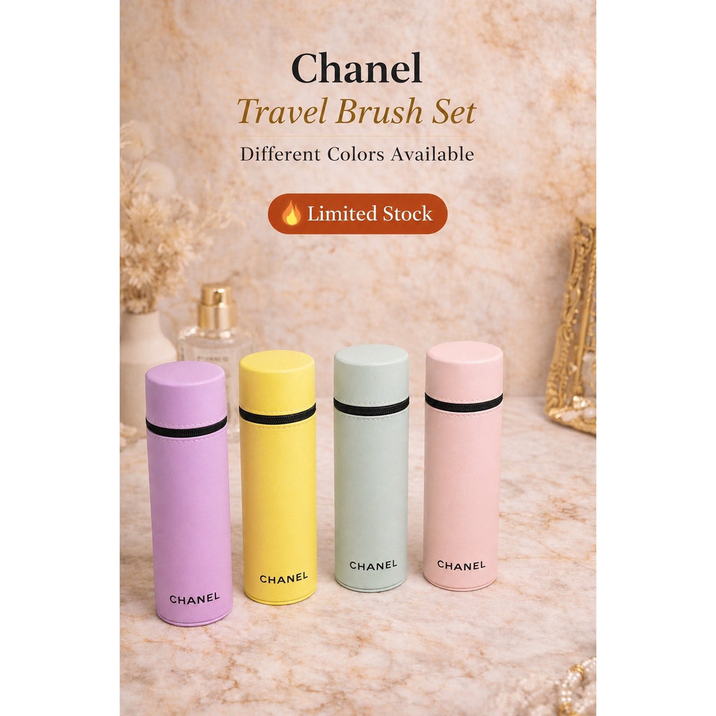CHANEL GWP Travel Makeup Brush Set w/ Zipper Case (LIMITED EDITION)