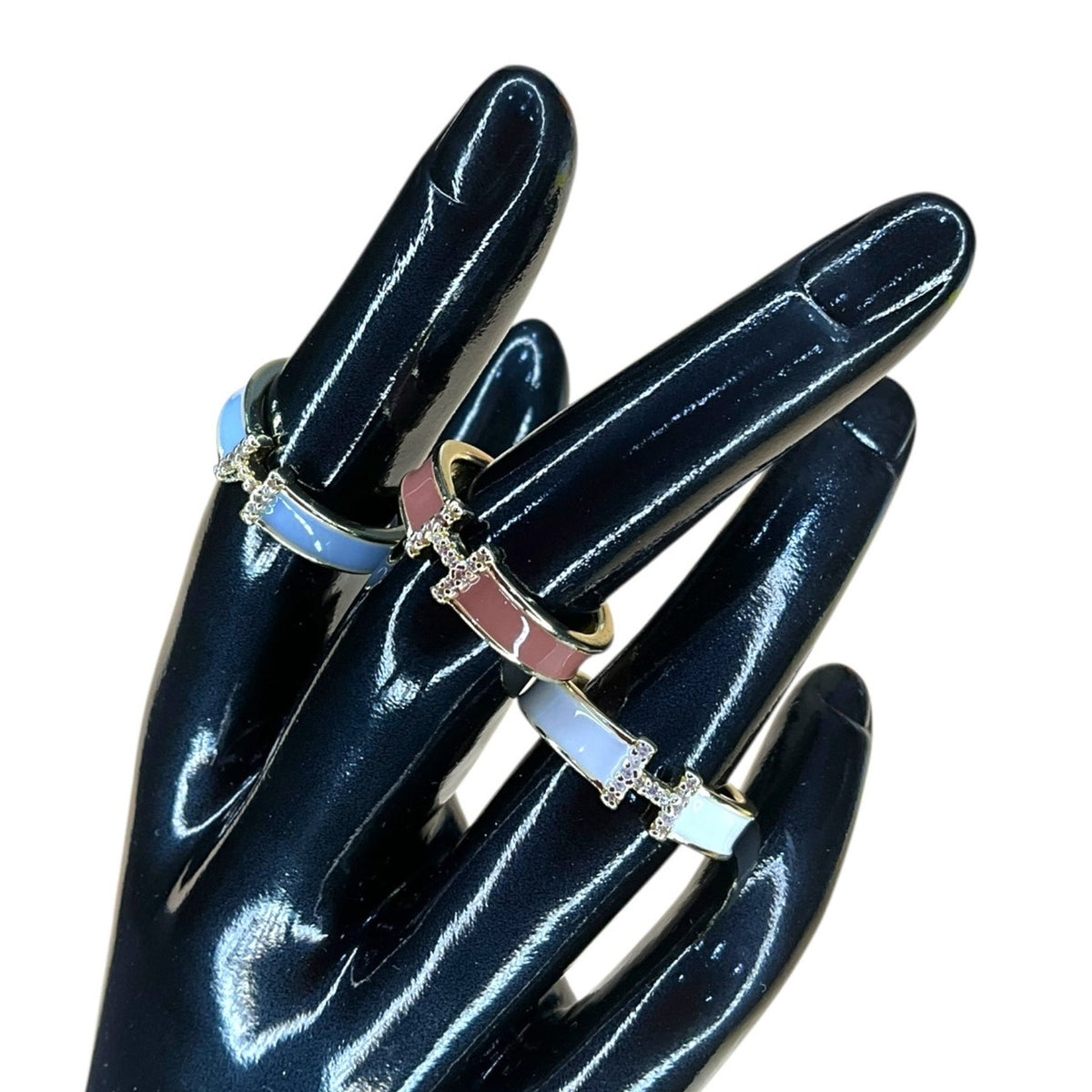Minimalist Gold Enamel Cross Ring