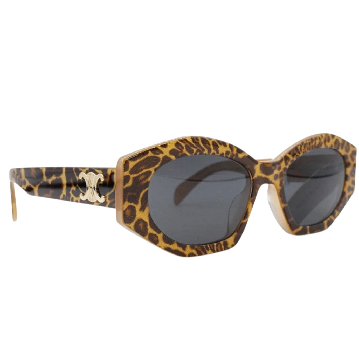 Celine Animal Print Triomphe Cat Eye Sunglasses