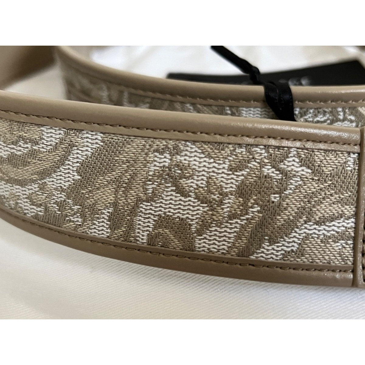 Versace Medusa Heritage Barocco Jacquard Logo Buckle Leather Belt
