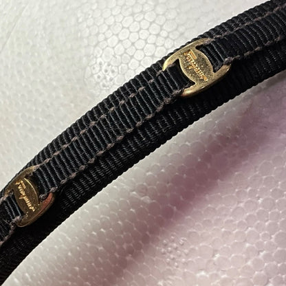 Ferragamo Black Vara Gold Headband