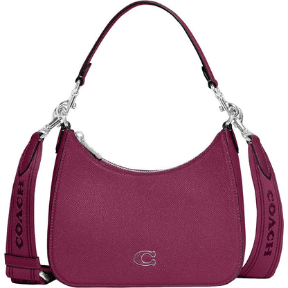 COACH Hobo Crossbody in Cross grain, Deep Plum